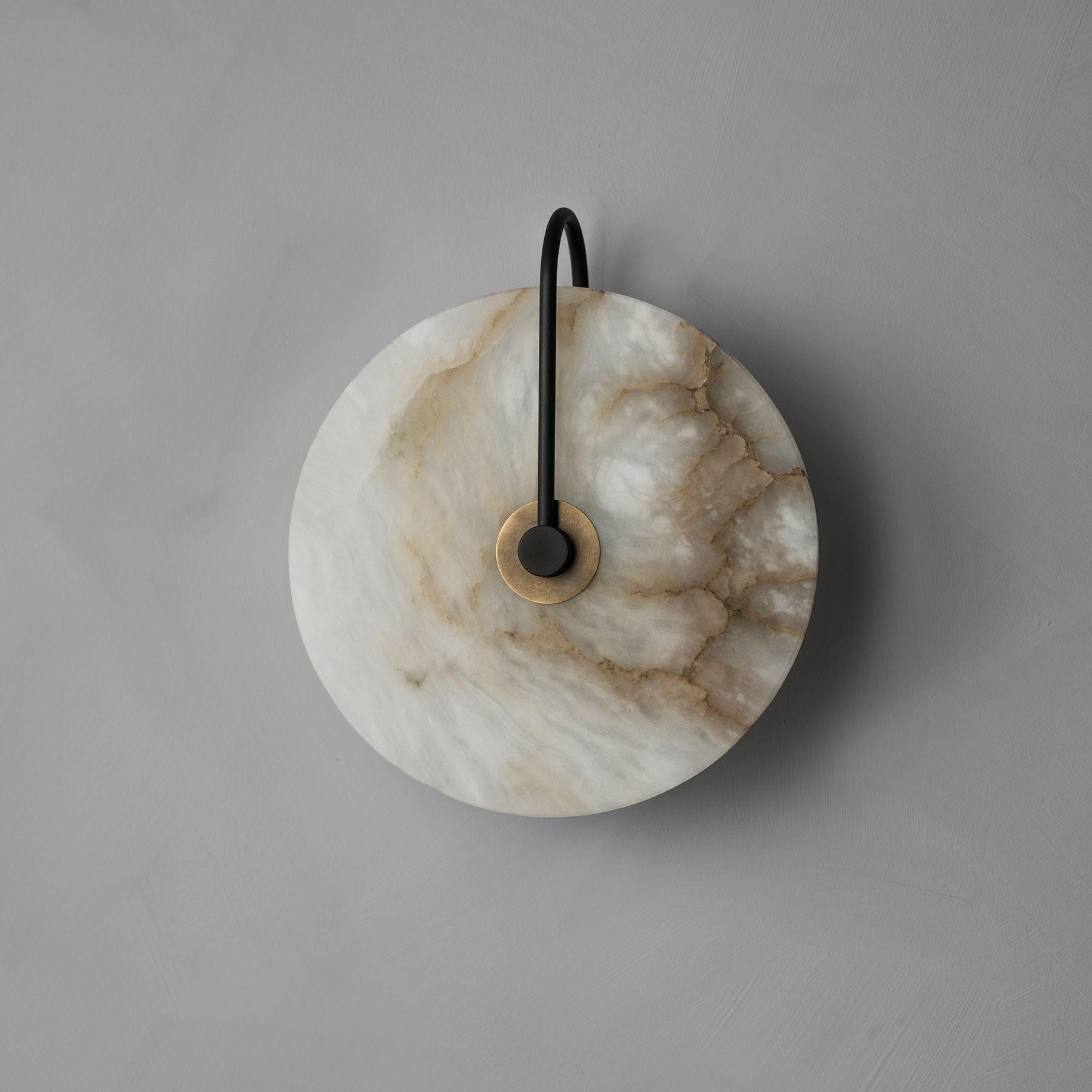Moonshade Natural Marble Alabaster Minimalist Wall Light 3