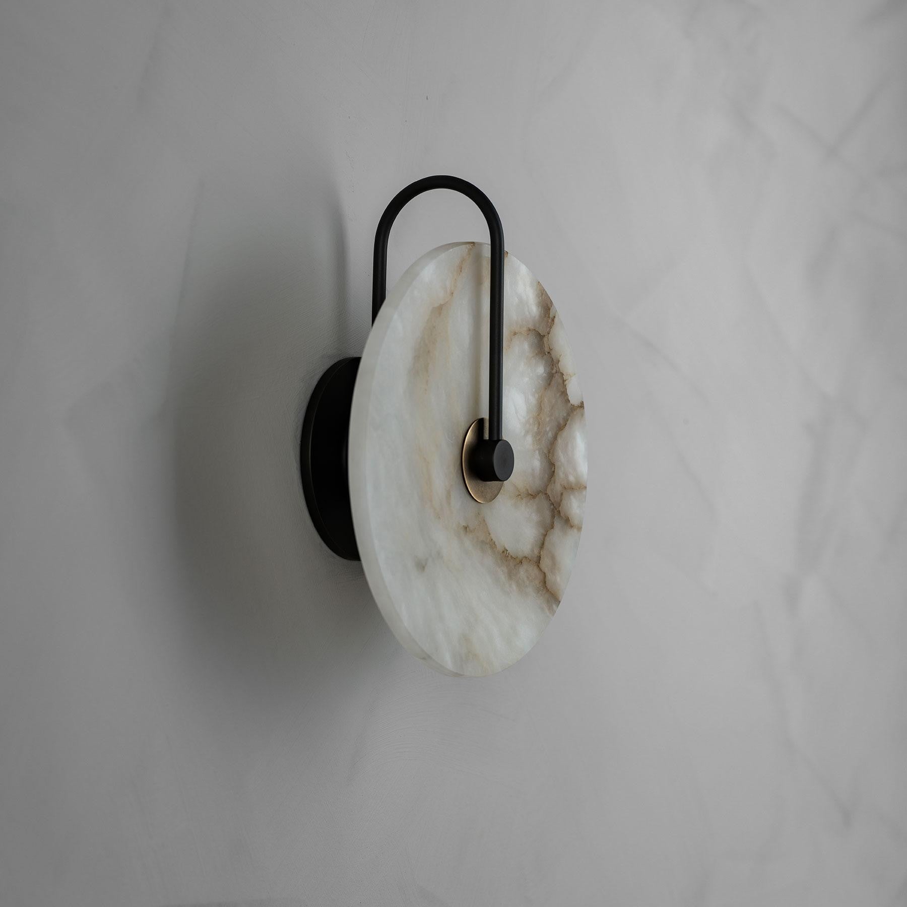 Moonshade Natural Marble Alabaster Minimalist Wall Light 4