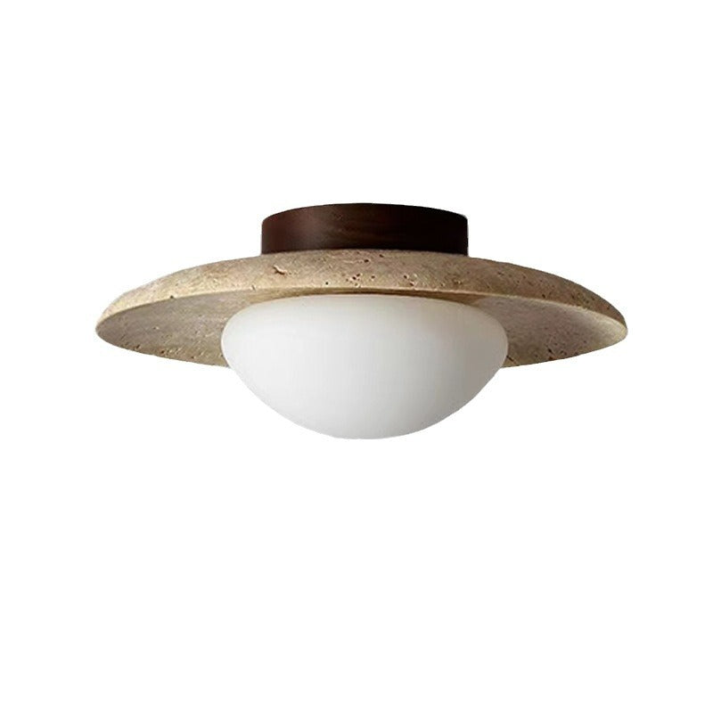 Natural Nordic Minimalist Travertine Ceiling Light 0
