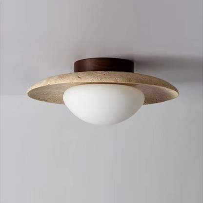 Natural Nordic Minimalist Travertine Ceiling Light 2