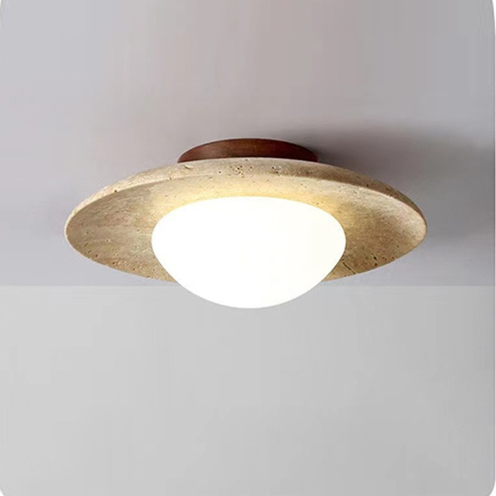 Natural Nordic Minimalist Travertine Ceiling Light 3