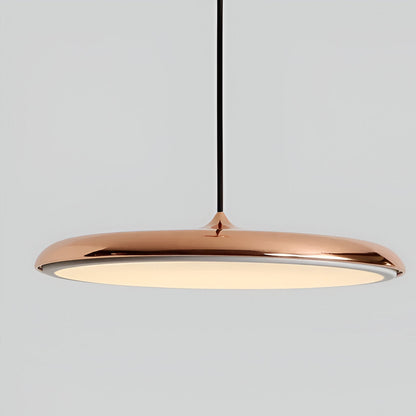 Modern Glass Metal Flying Saucer Pendant Light
