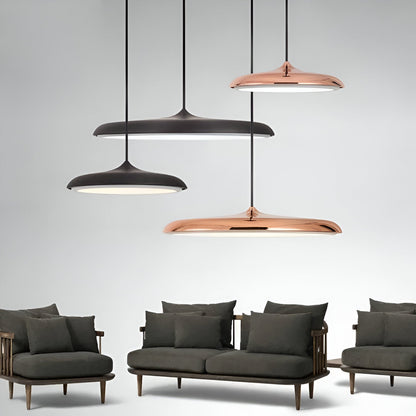 Modern Glass Metal Flying Saucer Pendant Light