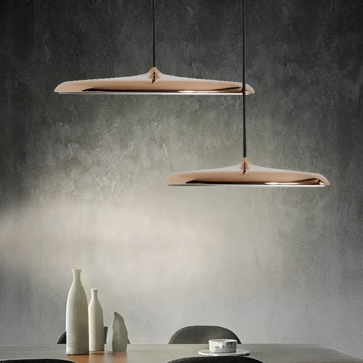 Modern Glass Metal Flying Saucer Pendant Light