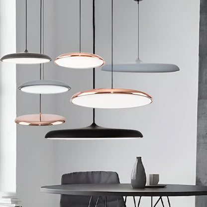 Modern Glass Metal Flying Saucer Pendant Light