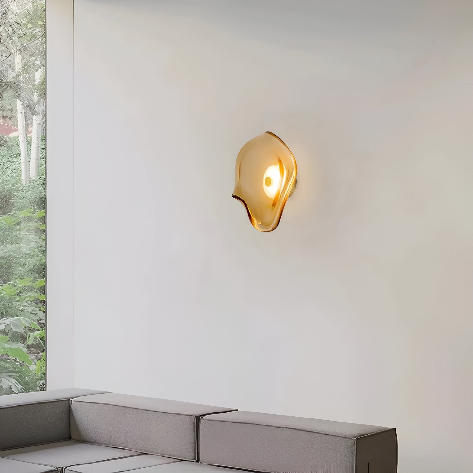 Nordic Curved Glass Japandi Style Glass LED Wall Light 3