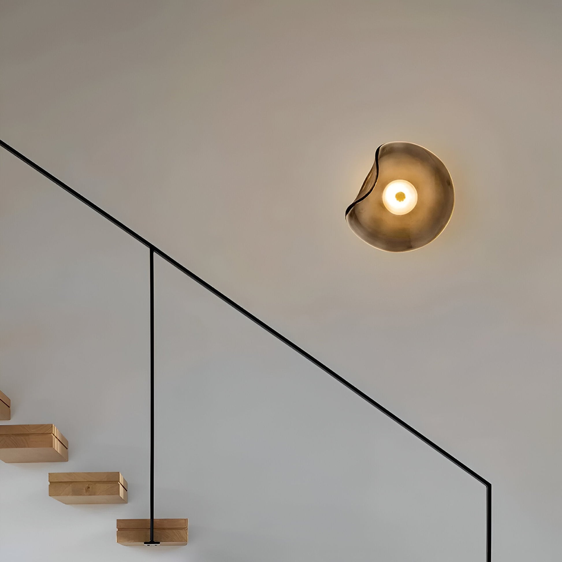 Nordic Curved Glass Japandi Style Glass LED Wall Light 6
