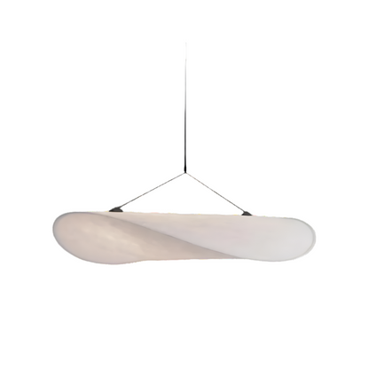 White Silk Fabric Minimalist Japandi Pendant Light
