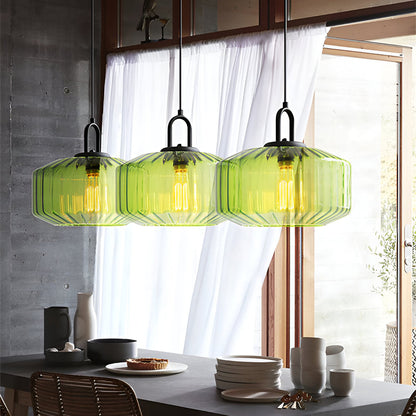 Colored Glass Metal Minimalist Pendant Light