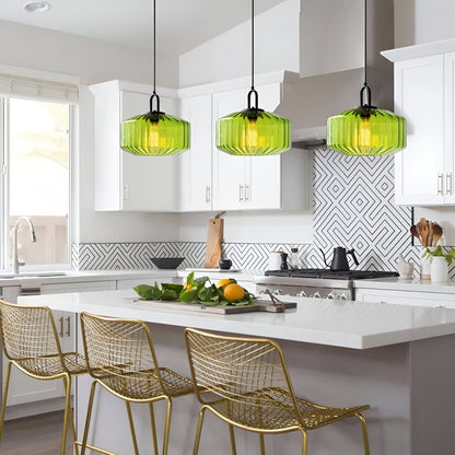 Colored Glass Metal Minimalist Pendant Light