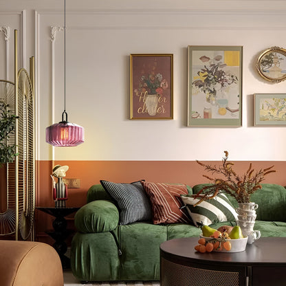Colored Glass Metal Minimalist Pendant Light