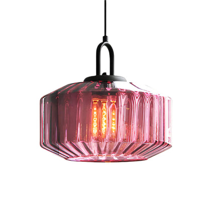 Colored Glass Metal Minimalist Pendant Light
