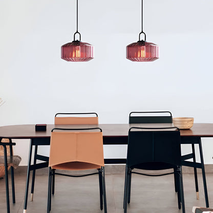 Colored Glass Metal Minimalist Pendant Light