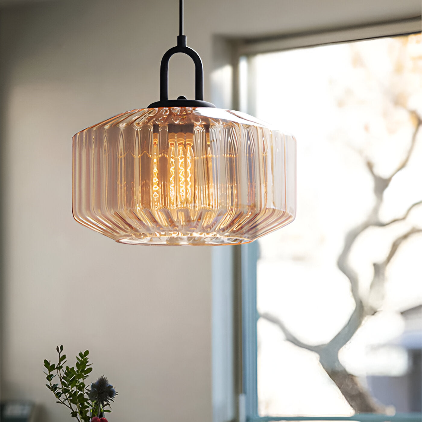 Colored Glass Metal Minimalist Pendant Light
