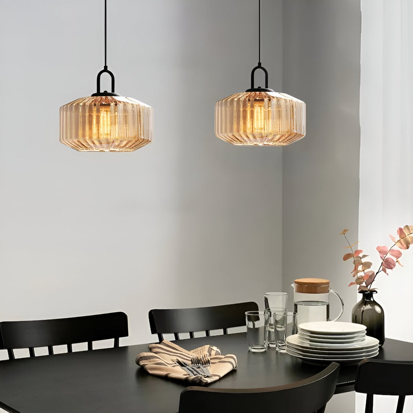 Colored Glass Metal Minimalist Pendant Light