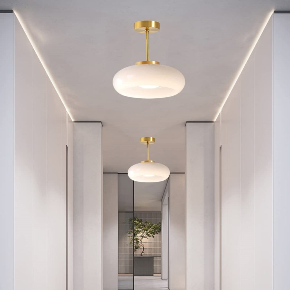 Round Glass Metal Vintage Ceiling Light Fixture