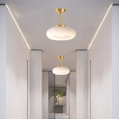 Round Glass Metal Vintage Ceiling Light Fixture