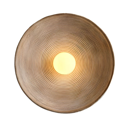 Retro Ceramic Style Resin Round Japandi LED Wall Light 0