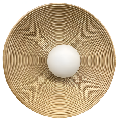 Retro Ceramic Style Resin Round Japandi LED Wall Light 10