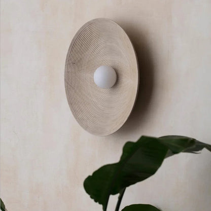 Retro Ceramic Style Resin Round Japandi LED Wall Light 8