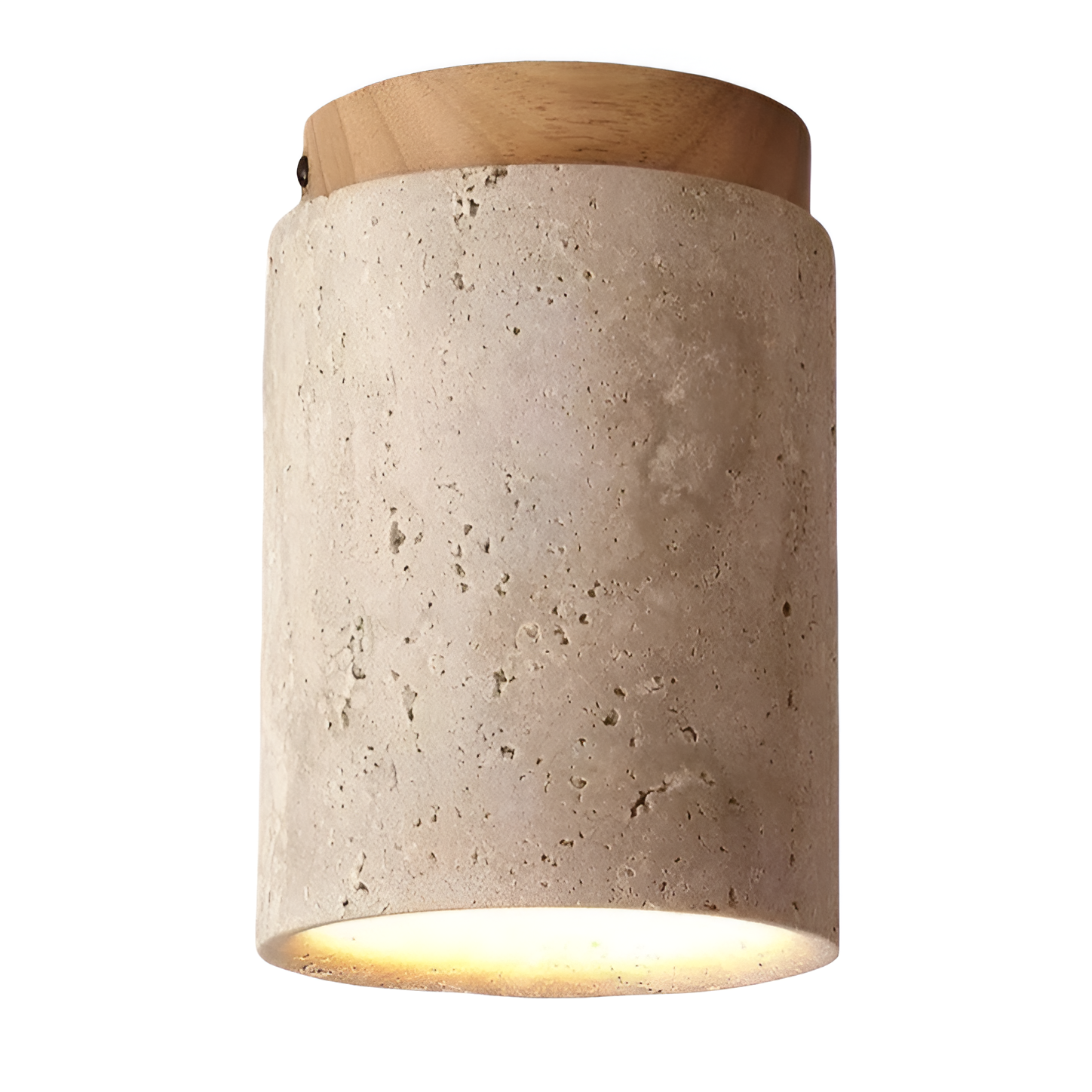 Retro Travertine Stone Flush Mount Ceiling Light 0