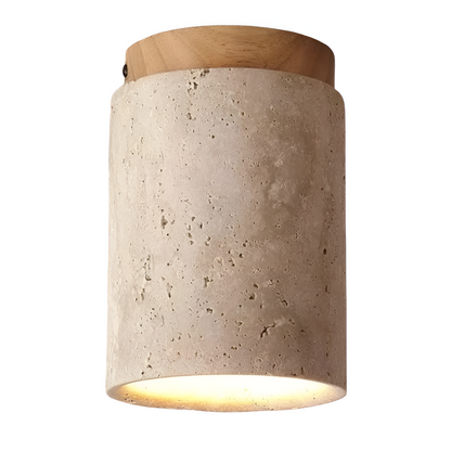 Retro Travertine Stone Flush Mount Ceiling Light 0