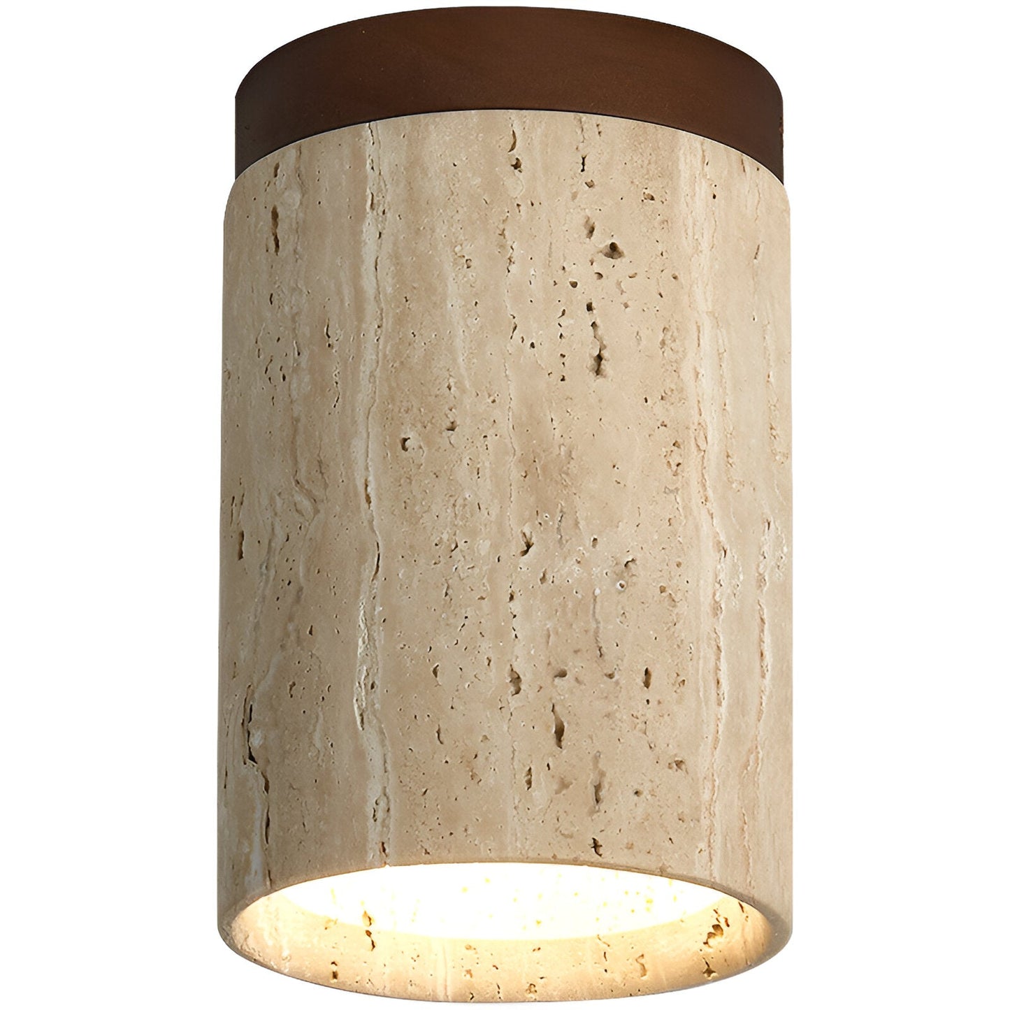 Retro Travertine Stone Flush Mount Ceiling Light 1