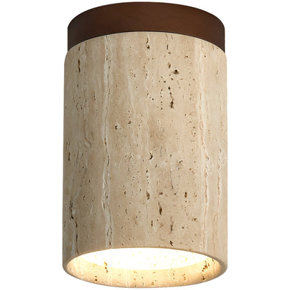 Retro Travertine Stone Flush Mount Ceiling Light 1