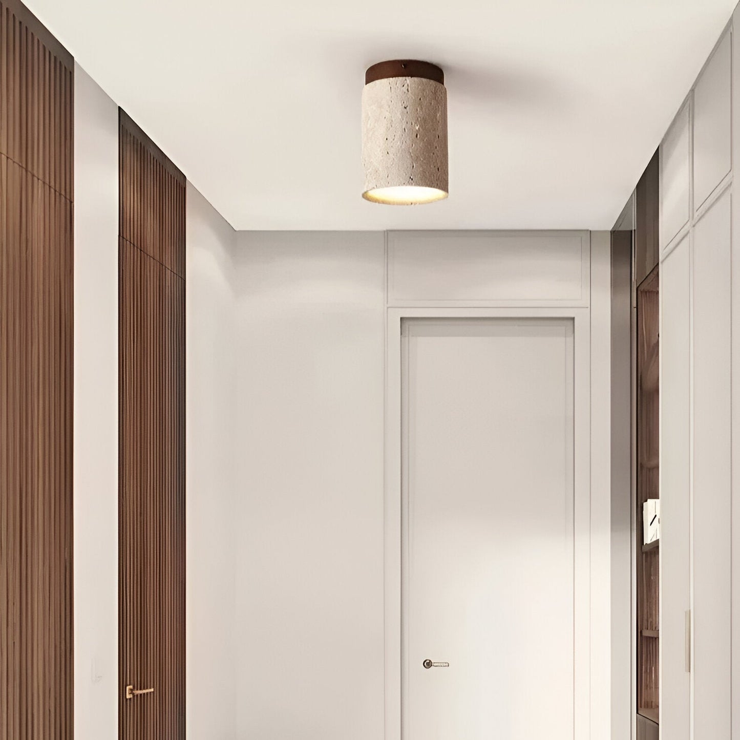 Retro Travertine Stone Flush Mount Ceiling Light 4