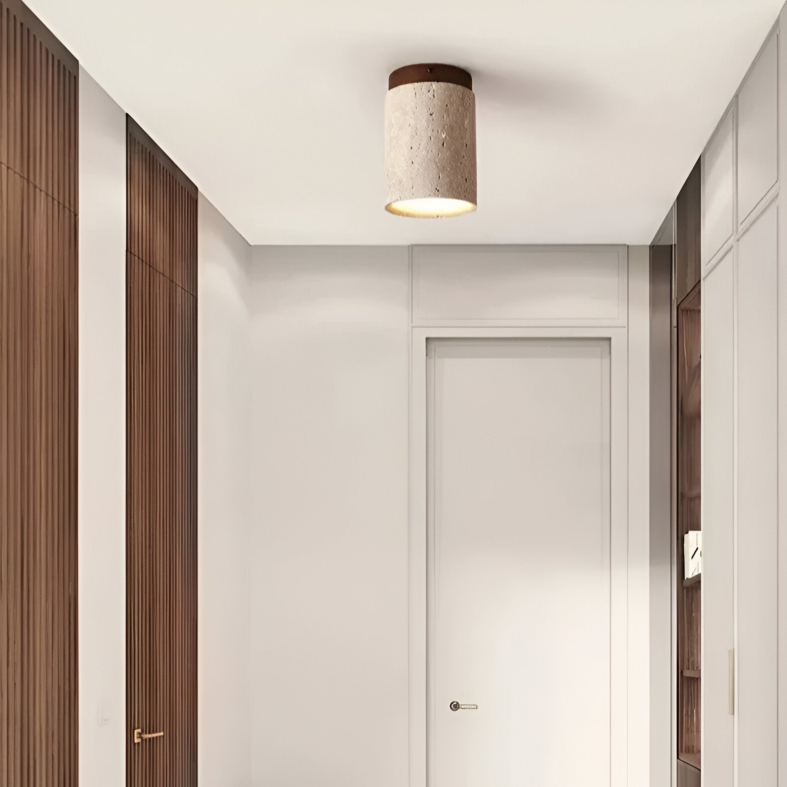 Retro Travertine Stone Flush Mount Ceiling Light 4