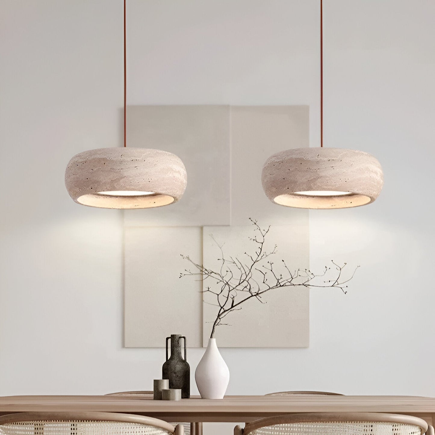 Travertine Stone Wabi Sabi Style Pendant Light