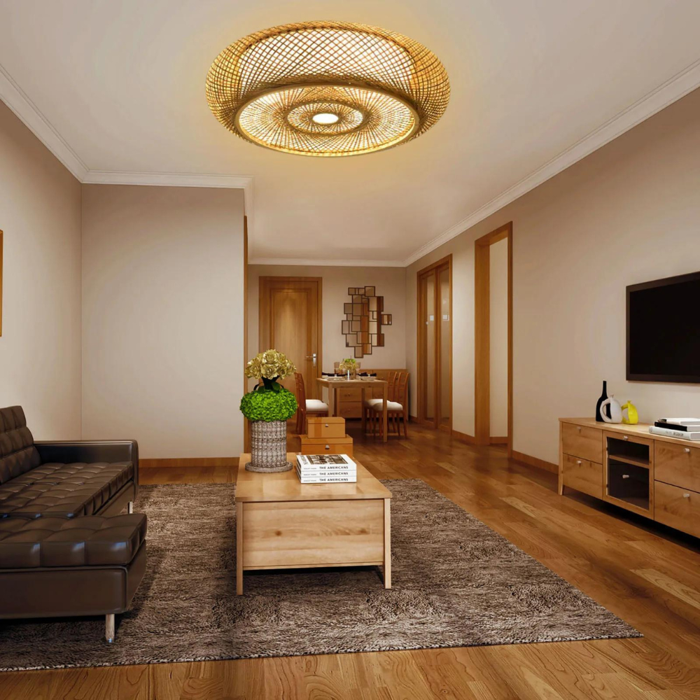 Serenity Natural Bamboo Boho Ceiling Light 1