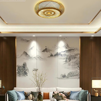 Serenity Natural Bamboo Boho Ceiling Light 3