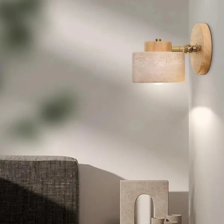 Study Reading Minimalist Travertine Stone Wall Light 2