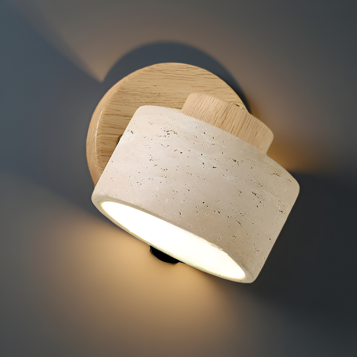 Study Reading Minimalist Travertine Stone Wall Light 3