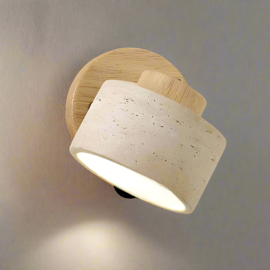 Study Reading Minimalist Travertine Stone Wall Light 7