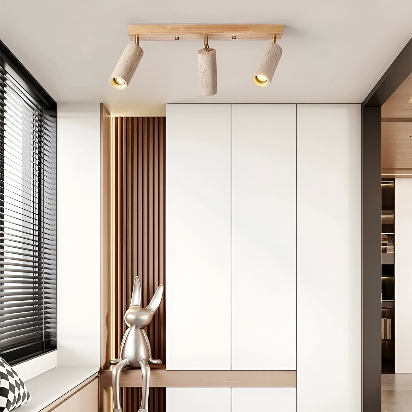 Travertine 3 Heads Ceiling Light Fixtures 8