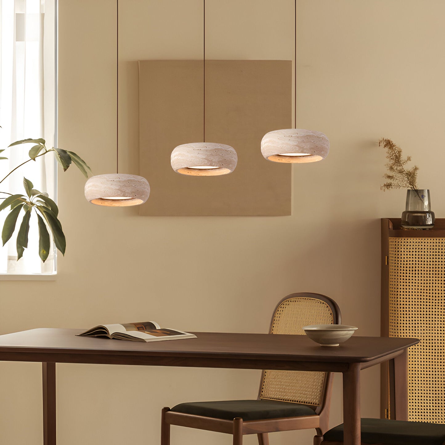 Travertine Stone Wabi Sabi Style Pendant Light