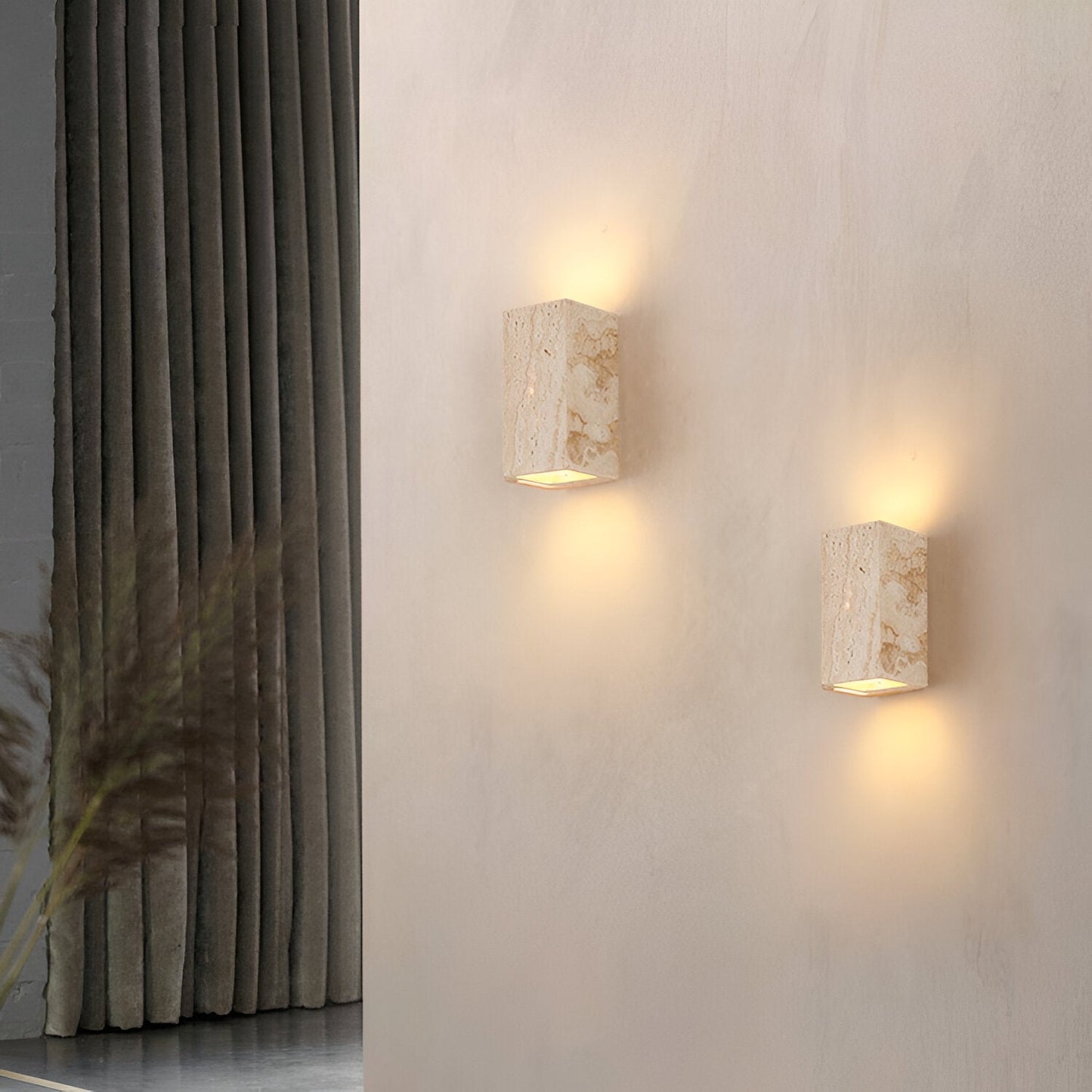 Travertine Stone Minimalist Outdoor LED Wall Light 2