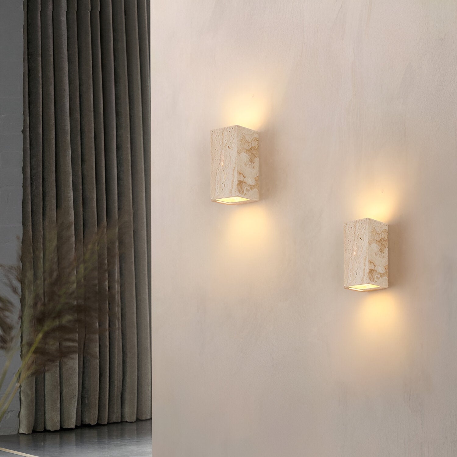 Travertine Stone Minimalist Outdoor LED Wall Light 2