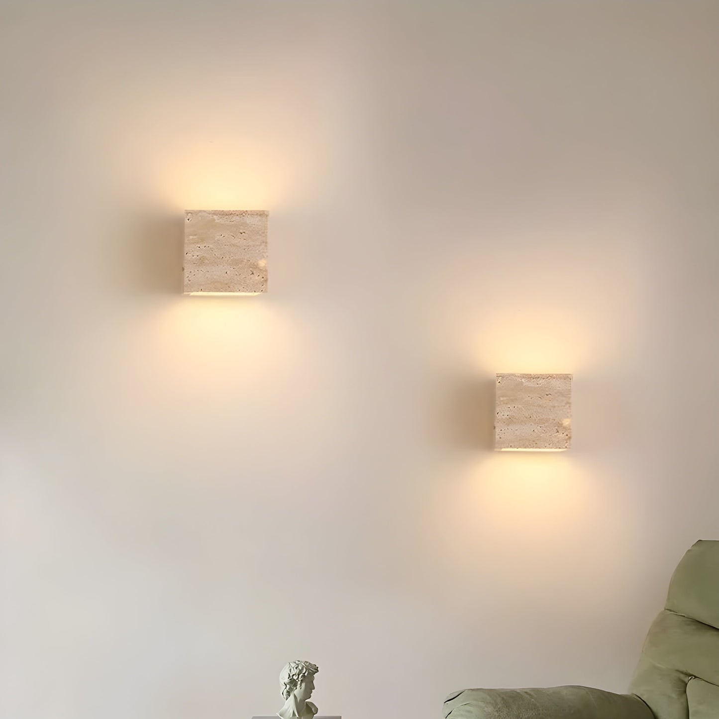 Travertine Stone Minimalist Outdoor LED Wall Light 3
