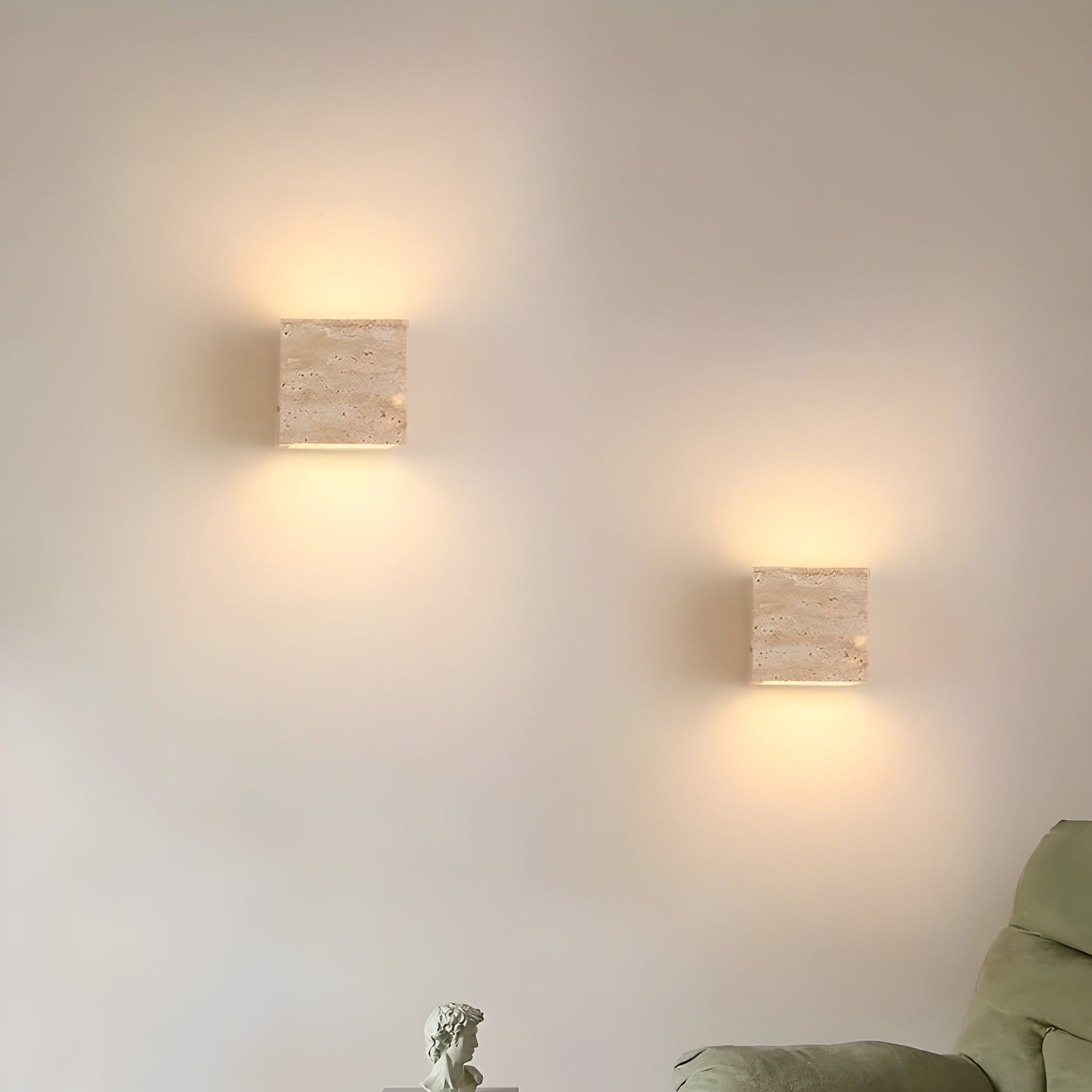 Travertine Stone Minimalist Outdoor LED Wall Light 3