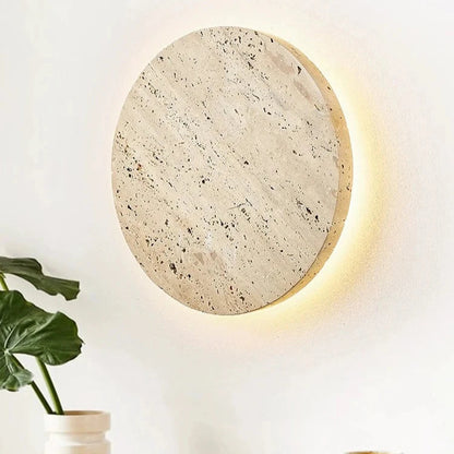 Travertine Stone Round Wall Light 1