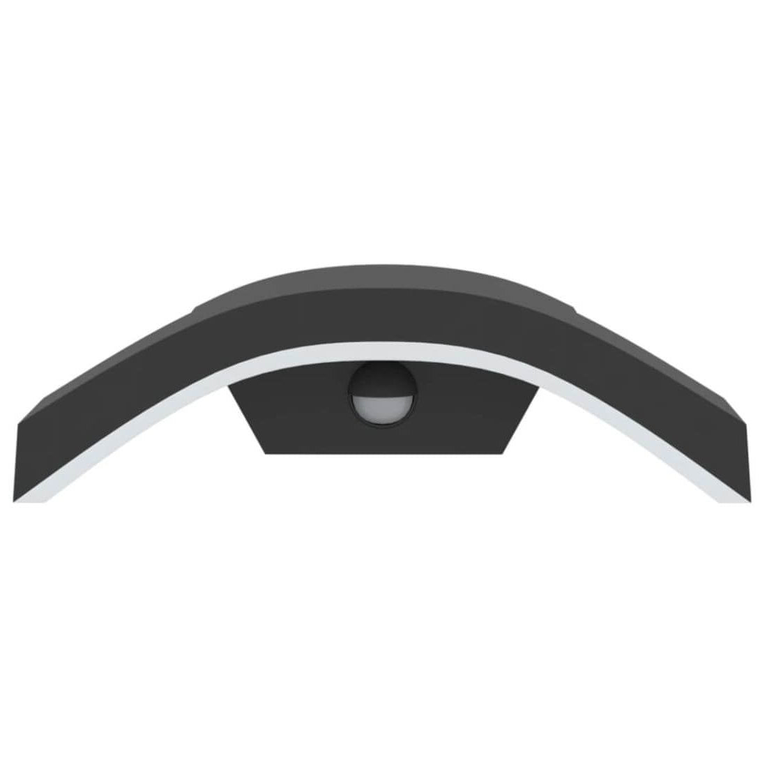 Black and white outdoor wall light fixture on a white background