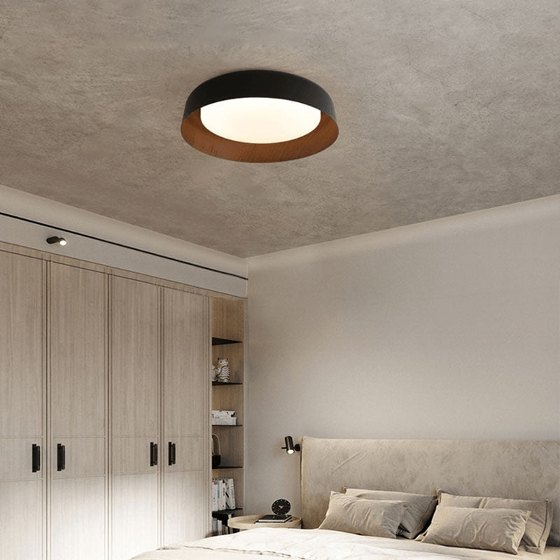 Wabi-Sabi Style Wood Grain Round Ceiling Light 4