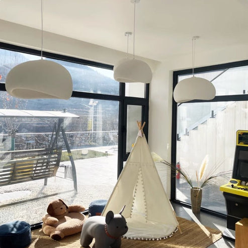 Wabi Sabi Glass Metal Cloud Burst Pendant Light