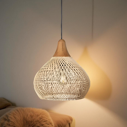 Rattan Bamboo Boho Pendant Light