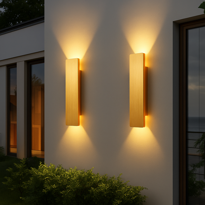 Golden Weatherproof LED Wall Lights Outdoor Lighting