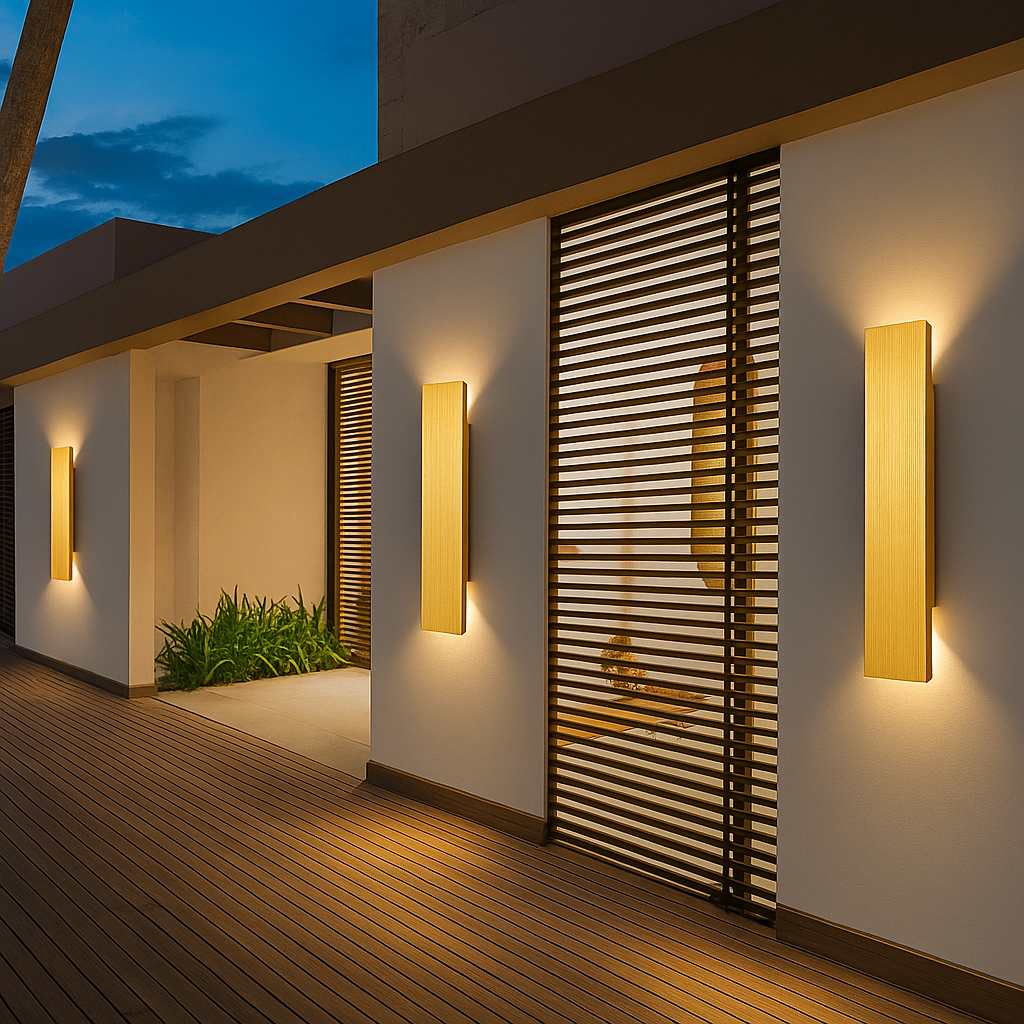 Golden Weatherproof LED Wall Lights Outdoor Lighting