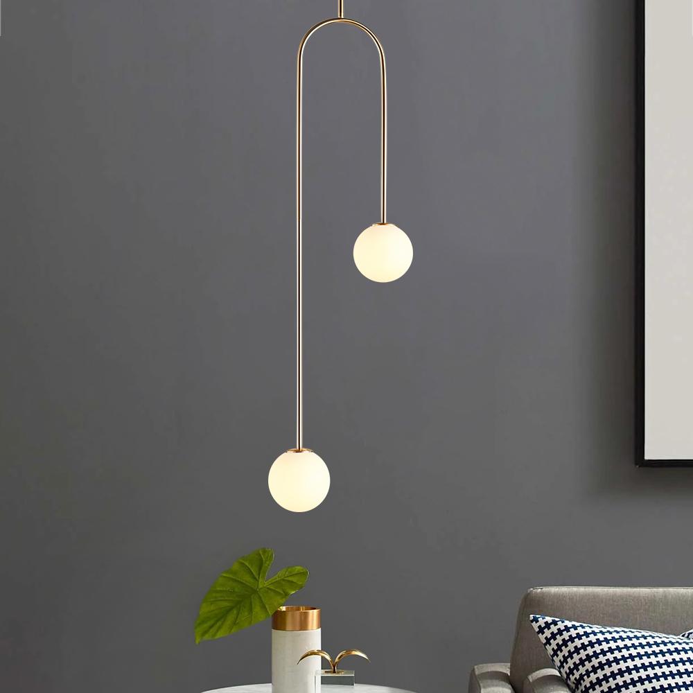 Glass Metal Minimalist Globe Pendant Lighting